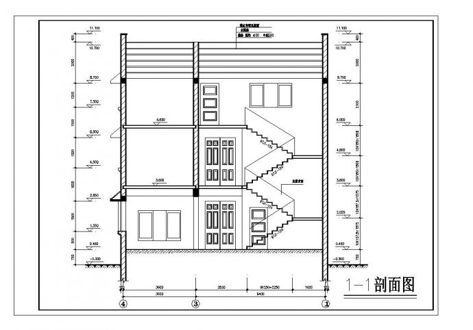 某阁楼层私人住宅建筑结构施工cad图纸_图1