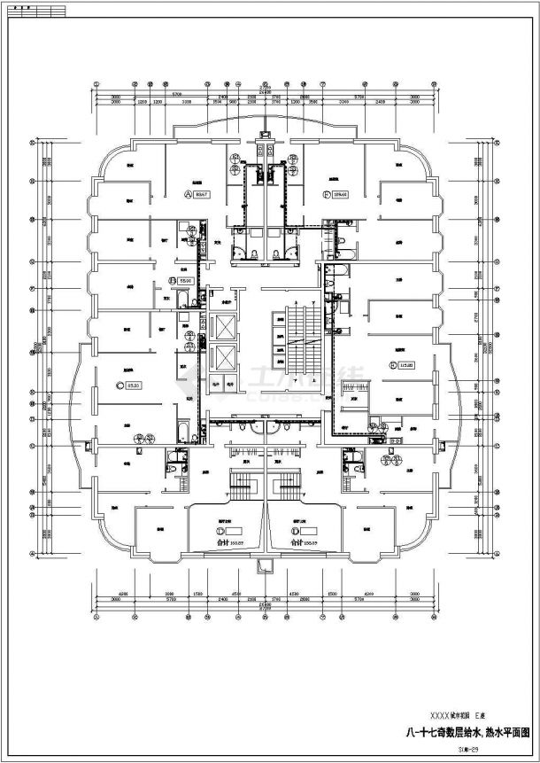 某地下2地上28层城市花园商住楼给排水CAD设计-图二