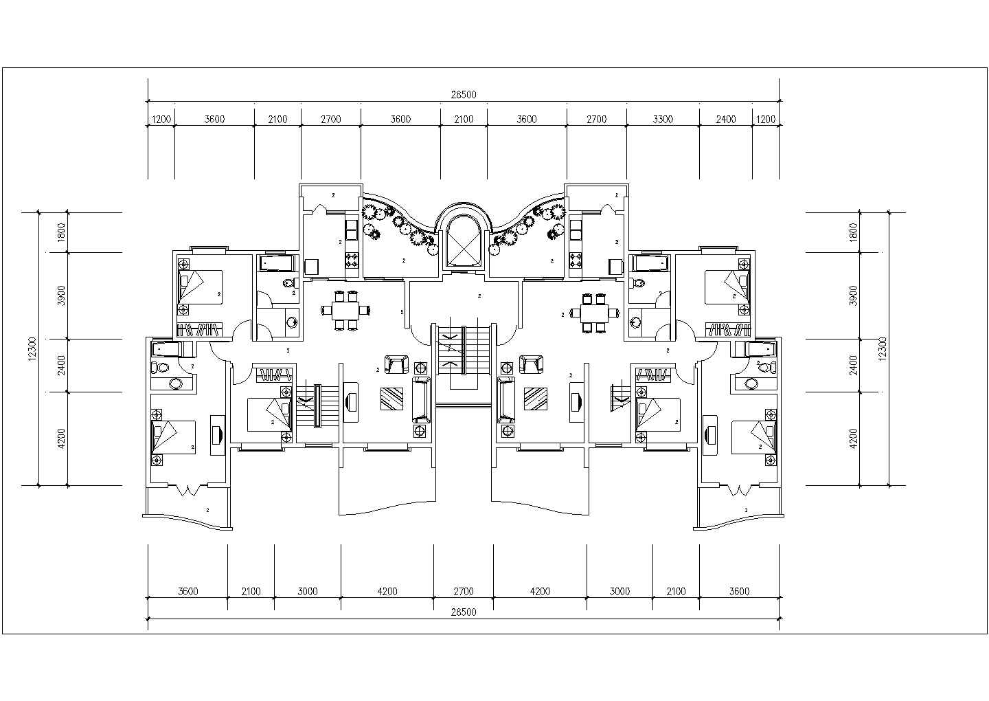 110-150平米经典的二三房平面户型设计CAD图纸（62张）