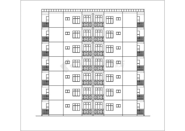 哈尔滨某安置小区7层砖混结构住宅楼建筑设计CAD图纸-图二