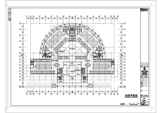 某浙江工业大学屏峰校区图书馆CAD详细大样框架结构设计图纸-图二