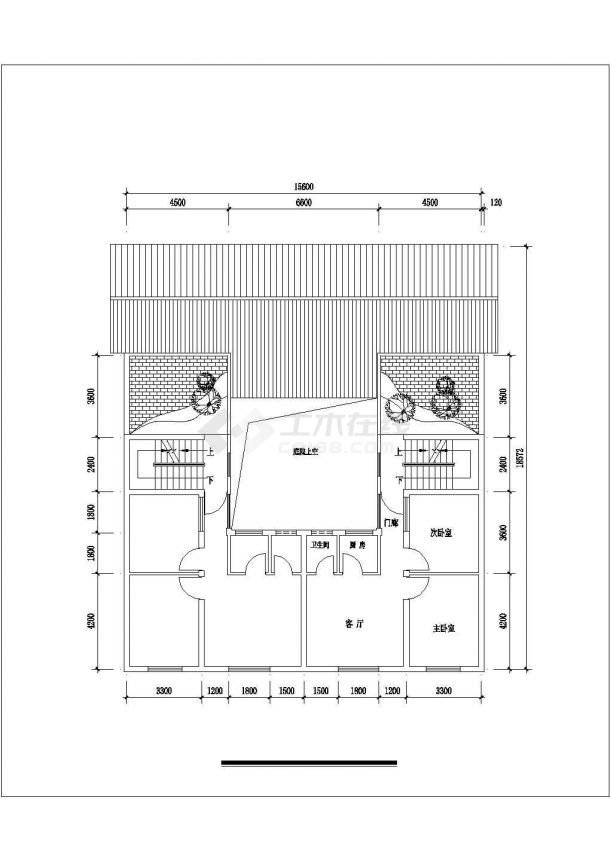 绍兴市某小区380平米4层框混结构单体别墅建筑设计CAD图纸-图二