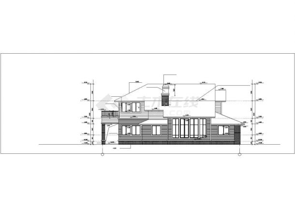 洛阳市某现代村镇2层混合结构单体乡村别墅平立面设计CAD图纸-图一