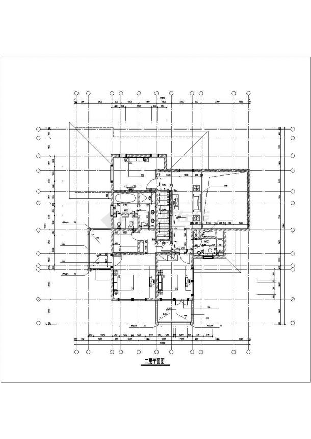 洛阳市某现代村镇2层混合结构单体乡村别墅平立面设计CAD图纸-图二