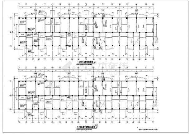 某城市高档住宅楼框架结构设计施工图CAD详图-图二