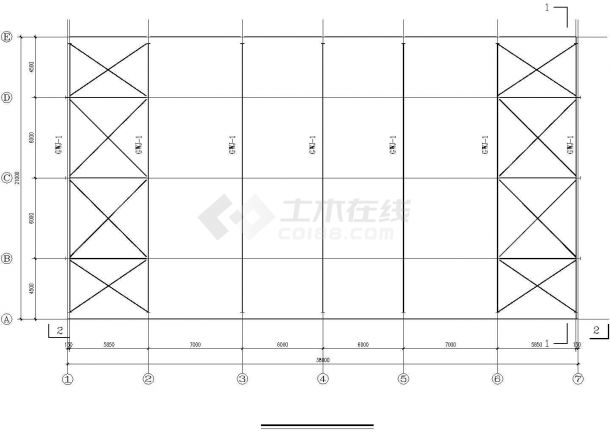 某地区单层钢制品厂钢结构车间结构施工图-图二