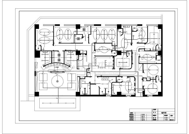 【宁波】美容院电气照明布线电气施工图-图一