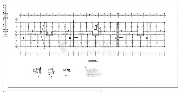 某城市住宅楼框架结构布置施工图CAD详图-图一