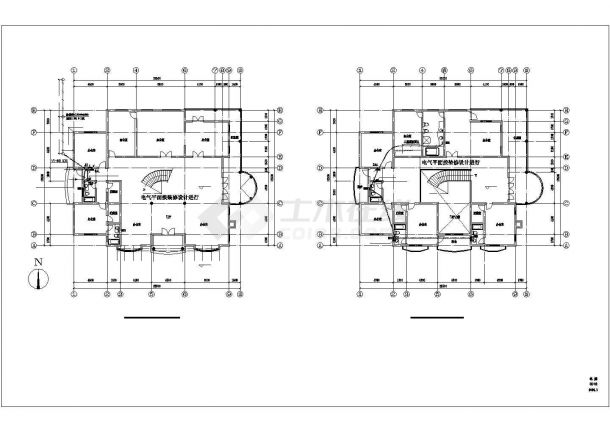 某二层科研楼电气施工CAD图纸-图二