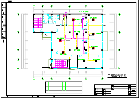 某综合大楼户式中央空调设计cad平面图纸_图1