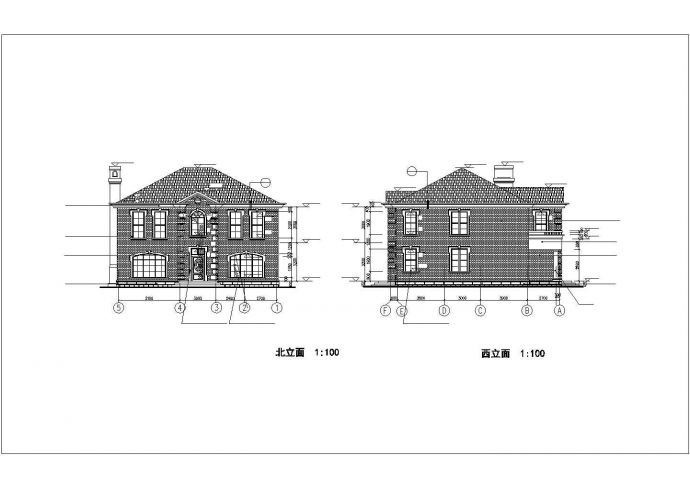 新余市某村镇2层砖混结构单体乡村休闲别墅建筑设计CAD图纸（含阁楼）_图1