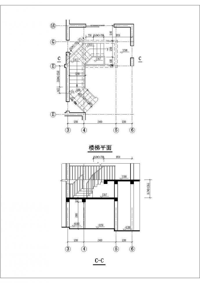 某楼梯CAD全套设计大样详图_图1