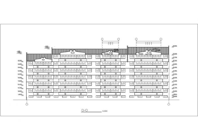 黄石市某小区7层砖混结构住宅楼建筑设计CAD图纸（底层为架空层）_图1