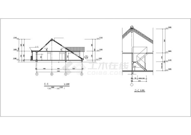 某现代化别墅区2+1层框架结构并联式别墅楼建筑设计CAD图纸-图一