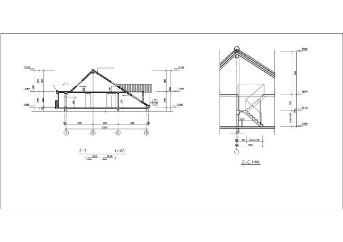 某现代化别墅区2+1层框架结构并联式别墅楼建筑设计CAD图纸_图1