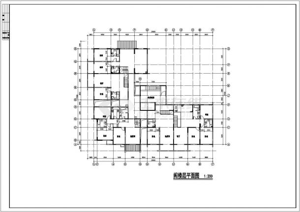 1.1万平米16层框架结构商住楼建筑设计CAD图纸（1-2层商用）-图二