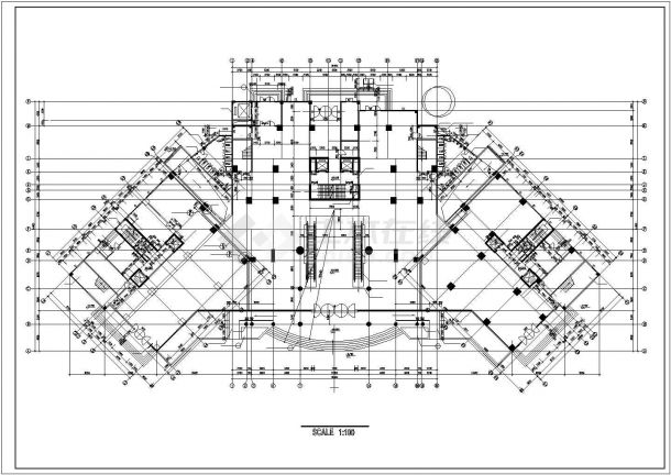 1.5万平米6层框架结构百货商场平面设计CAD图纸（含地下车库层）-图一