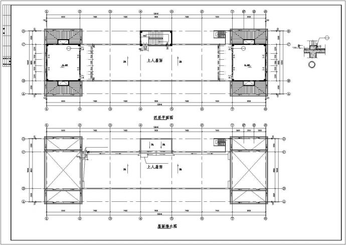 北京某社区2100平米4层框架结构商业综合楼建筑设计CAD图纸_图1