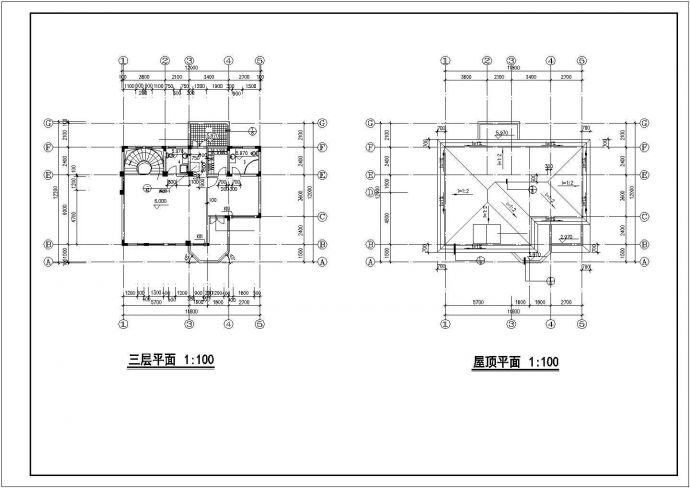 贵阳市某小区占地345平米3层框架结构单体别墅建筑设计CAD图纸_图1