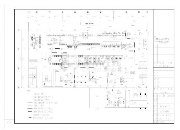 某微电子厂洁净室维护结构工艺配管工程CAD施工图-图一