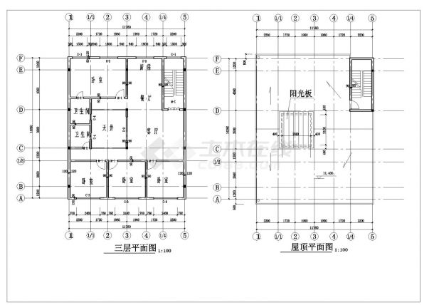 某私人住宅楼房砖混结构设计施工图CAD详图-图二