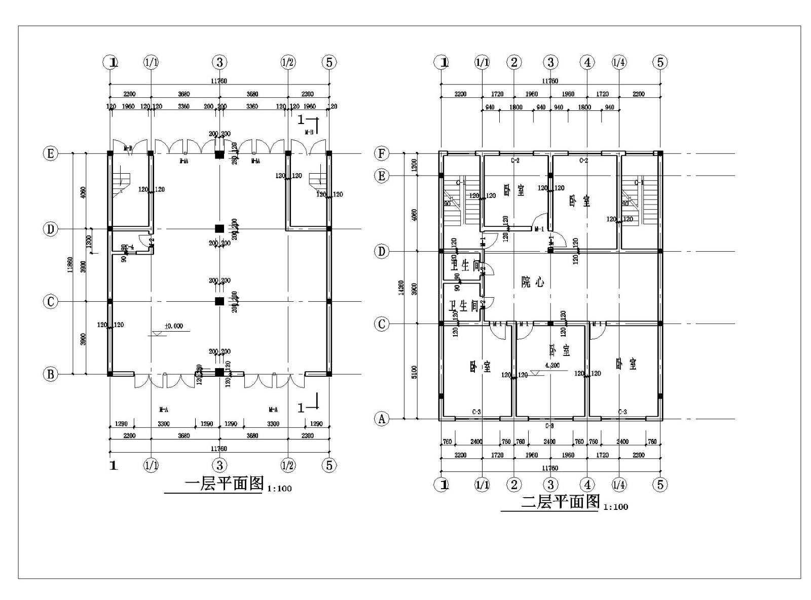 某私人住宅楼房砖混结构设计施工图CAD详图