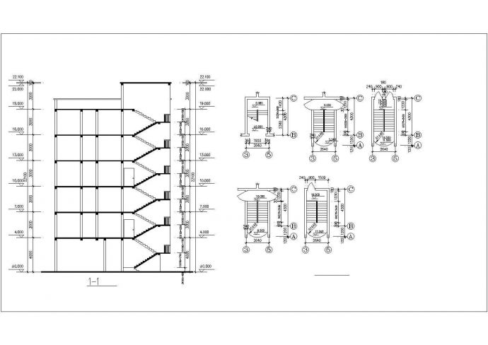 1300平米6层砖混结构住宅楼建筑设计CAD图纸（地下商铺）_图1