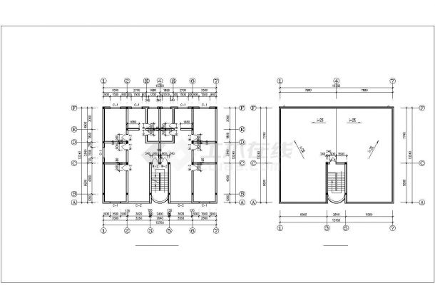 1300平米6层砖混结构住宅楼建筑设计CAD图纸（地下商铺）-图二