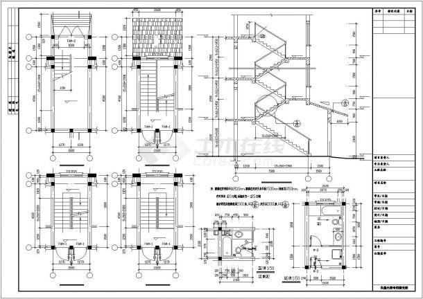4350平米五层砖混结构住宅楼建筑设计CAD图纸（不含车库和阁楼）-图一