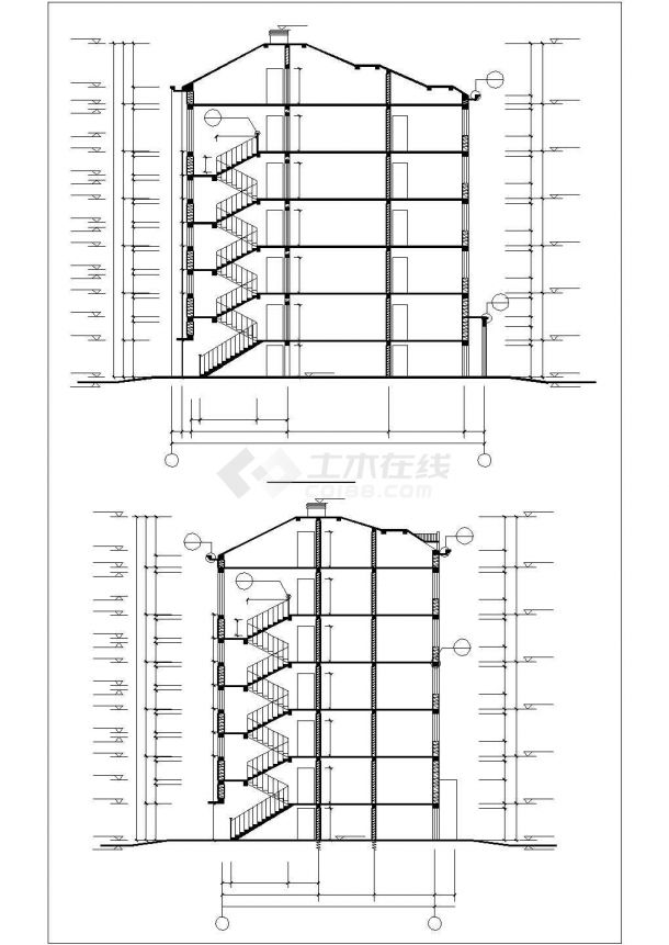 5200平米五层砖混结构住宅楼建筑设计CAD图纸（不含阁楼和车库层）-图一
