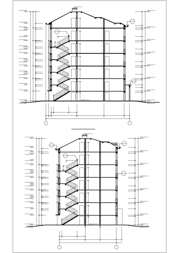 5200平米五层砖混结构住宅楼建筑设计CAD图纸（不含阁楼和车库层）_图1