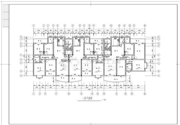 某市区住宅楼砖混建筑施工图CAD详图-图二