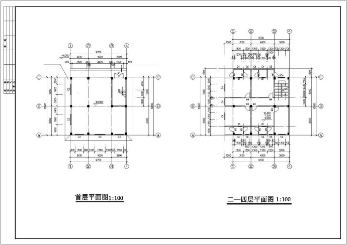 790平米左右5层砖混结构商业综合楼建筑设计CAD图纸_图1