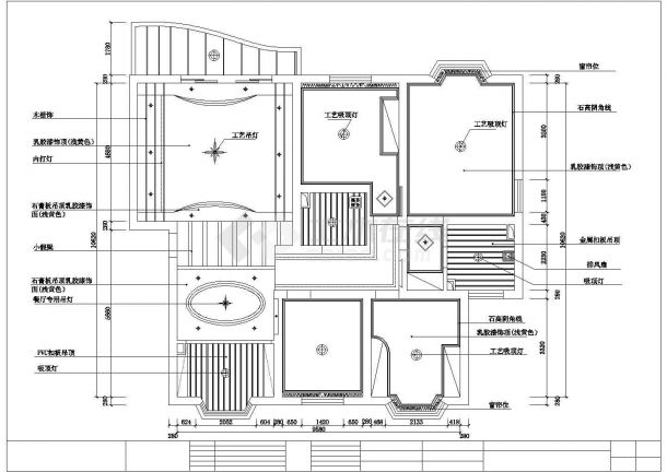 广安市某新建楼盘1110平米样板房装修施工设计CAD图纸-图二