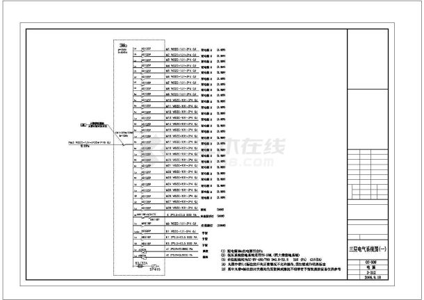 【上海】某地区三层酒店电气照明设计施工图-图一