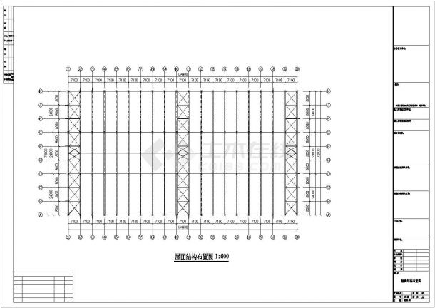 某72米跨单层石业钢结构工程CAD图纸（含报价）-图二