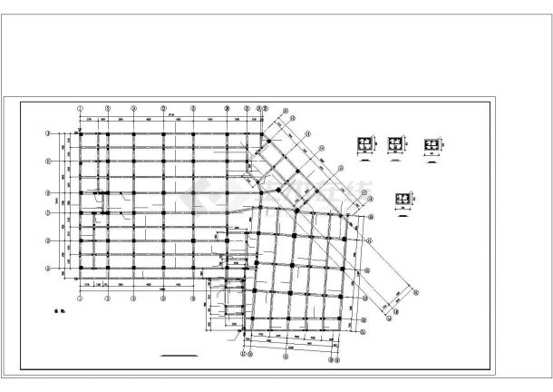 某地区一个平面底框结构cad施工设计图纸-图二