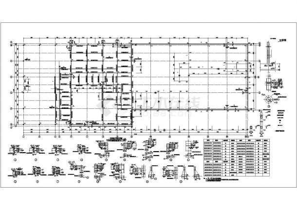 某汽车贸易城钢结构设计方案CAD图纸-图二
