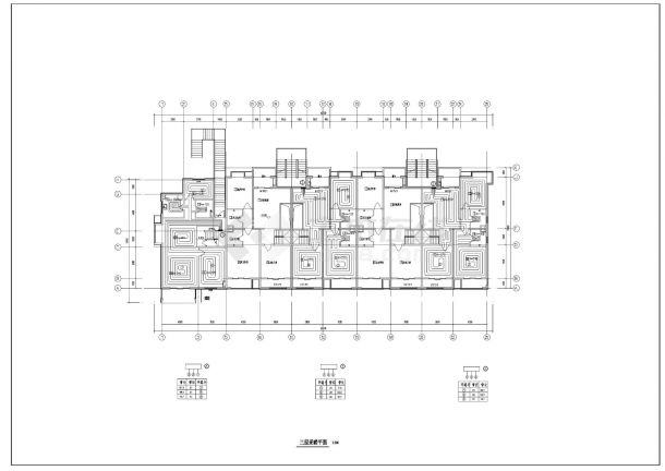 3000平米5层5户联排别墅设施CAD施工图-图一