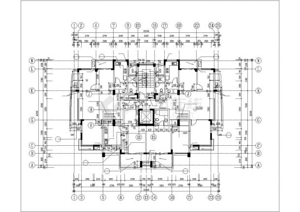 1万平米左右12层框混结构住宅楼全套建筑设计CAD图纸-图一
