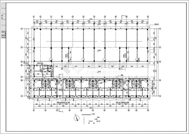 三亚市某商业街3900平米五层框架结构临街商住楼建筑设计CAD图纸-图一