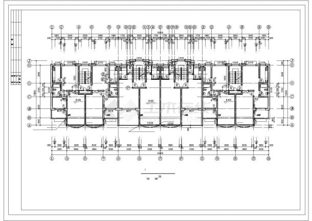 成都市某社区2130平米4层砖混结构连体休闲别墅全套建筑设计CAD图纸-图二