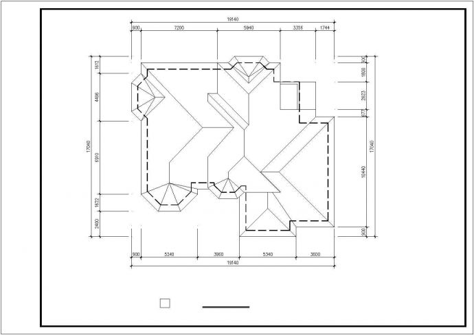 360平米2层混合结构独栋乡村别墅建筑设计CAD图纸（含总图和地下室）_图1