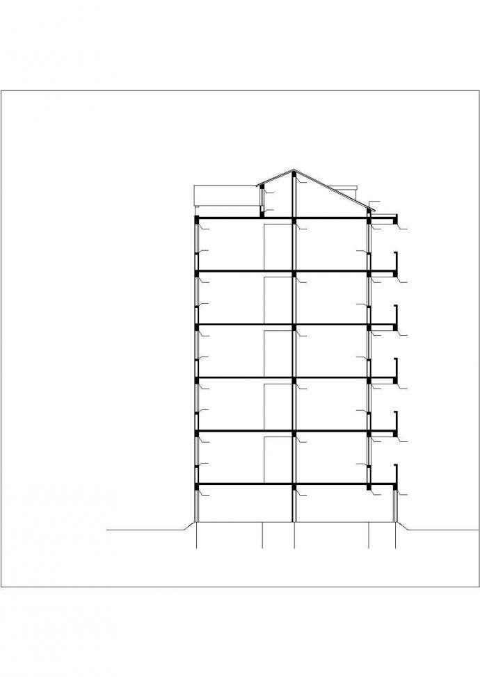 3700平米左右6层砖混结构住宅楼建筑设计CAD图纸（底层为车库）_图1