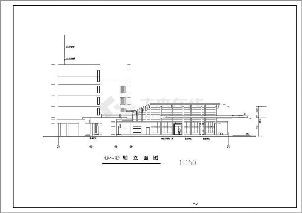 某市四层汽车客运站建筑方案全套设计cad图-图一