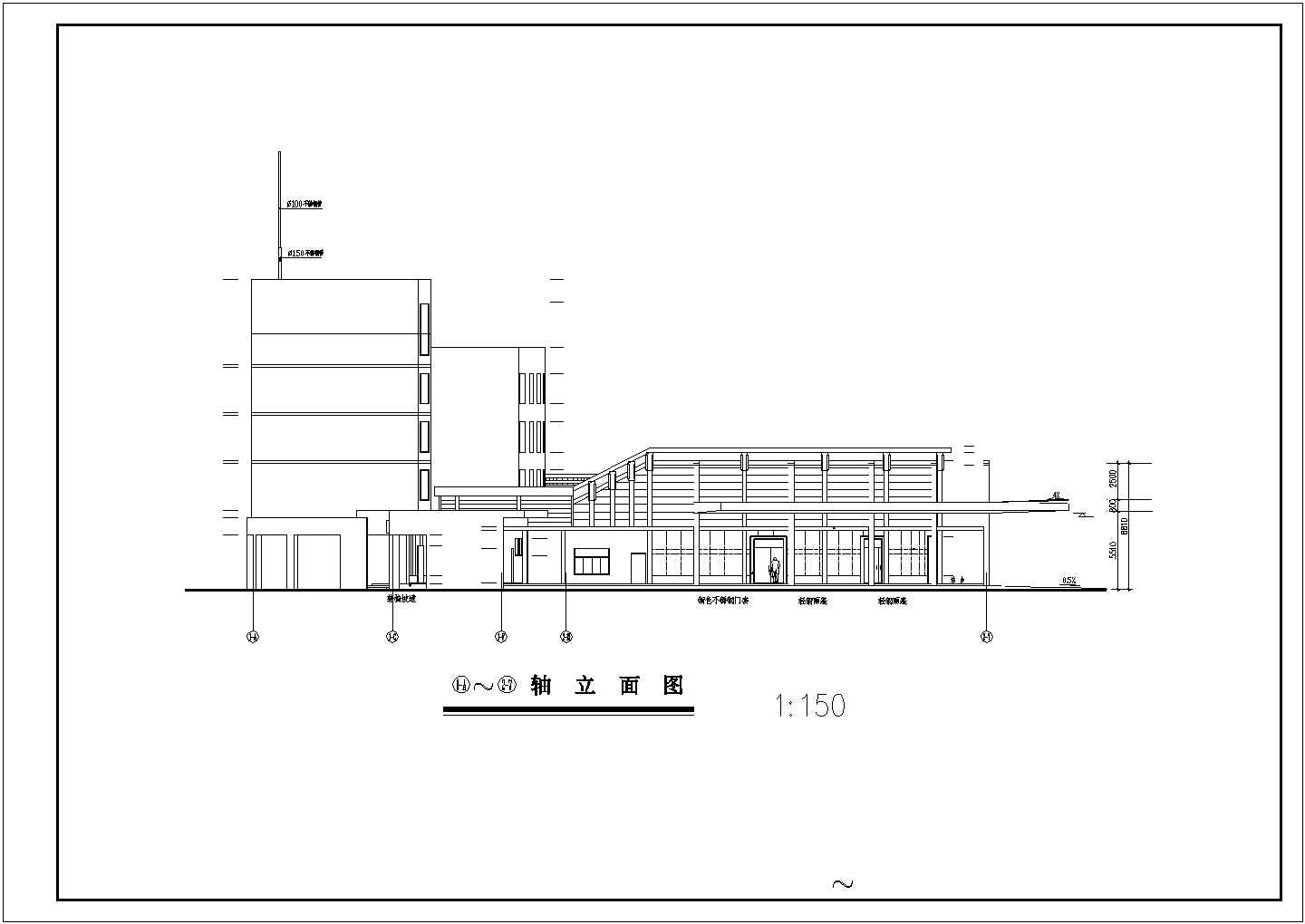 某市四层汽车客运站建筑方案全套设计cad图