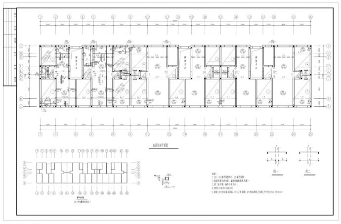 某小区五层砖混住宅楼建筑结构设计施工cad图纸_图1
