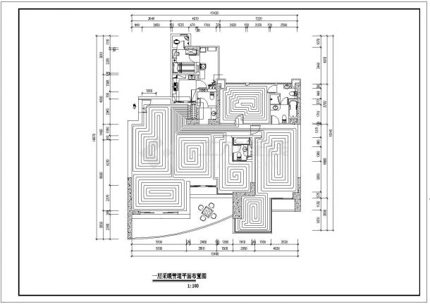 北京某别墅区3层单体别墅地暖系统设计CAD图纸-图一