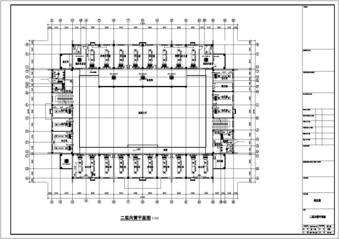 合肥市某工厂2700平米3层办公楼全套空调系统系统设计CAD图纸_图1