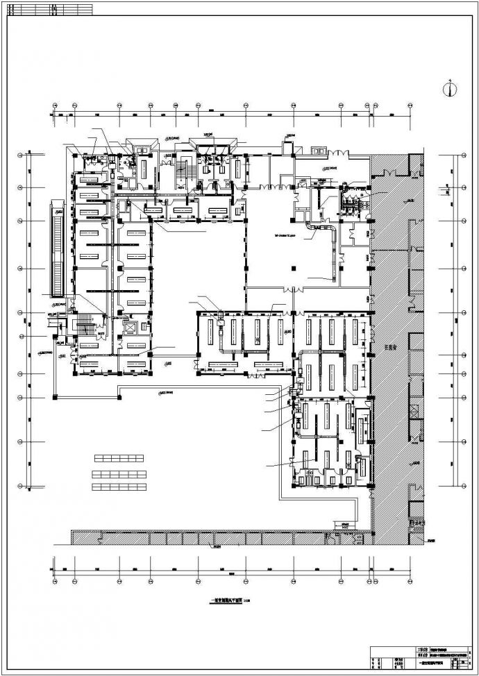 广州市某医院2层后勤楼全套暖通系统设计CAD图纸_图1